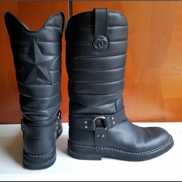 CHANEL Shoes - CHANEL QUILTED LETHER STAR BOOTS